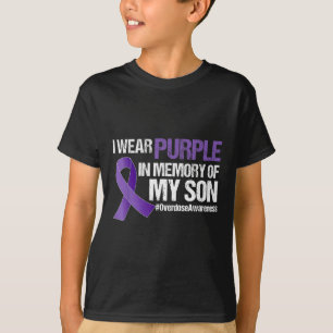 Ich trage Lila für mein Son-Überdosierungsbewussts T-Shirt