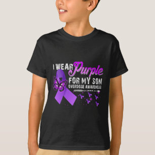 Ich trage Lila für mein Son-Überdosierungsbewussts T-Shirt