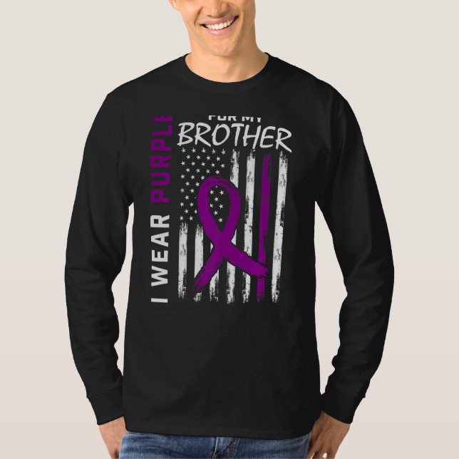 Ich trage Lila für meine Brother Epilepsie Awarene T-Shirt (Vorderseite)