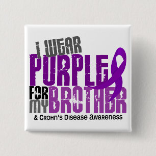 Ich trage Lila für meine Bruder6 Crohns Krankheit Button