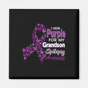 Ich trage Lila für meine Enkel Epilepsie Awareness Magnet