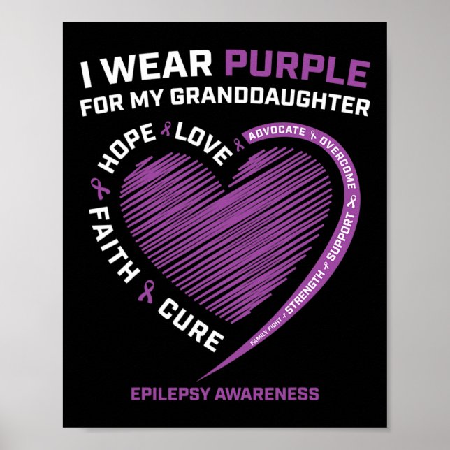 Ich trage Lila für meine Enkelin Epilepsy Awaren Poster (Vorne)