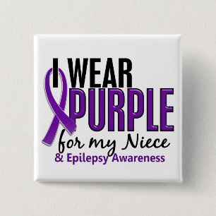 Ich trage Lila für meine Epilepsie der Nichten-10 Button