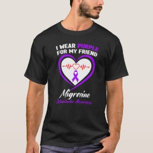 Ich trage Lila für meine Freundin Migräne Kopfschm T-Shirt