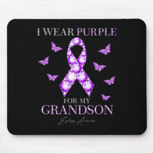 Ich trage Lila für meine Grandson Epilepsie Bewuss Mousepad