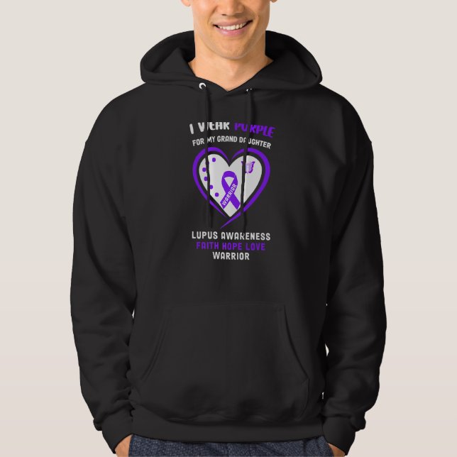 Ich trage Lila für meine Großtochter Lupus Awarene Hoodie (Vorderseite)