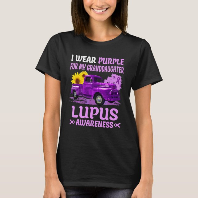 Ich trage Lila für meine Großtochter Lupus T-Shirt (Vorderseite)