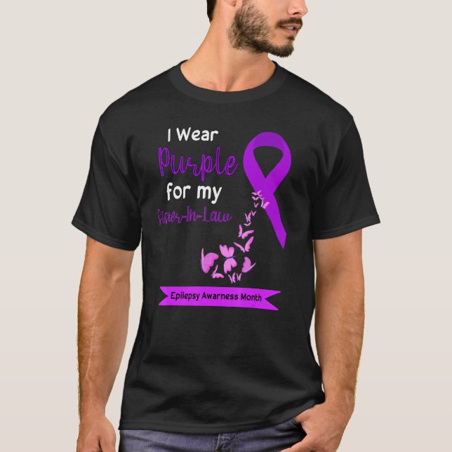 Ich trage Lila für meine Juristerin Epilepsy Aware T-Shirt (Vorderseite)