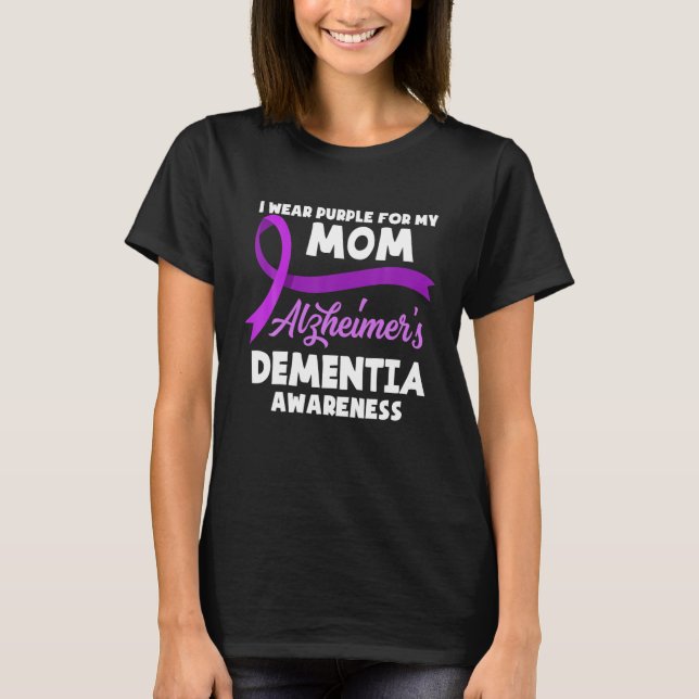 Ich trage Lila für meine Mama Alzheimer-Demenz-Kri T-Shirt (Vorderseite)