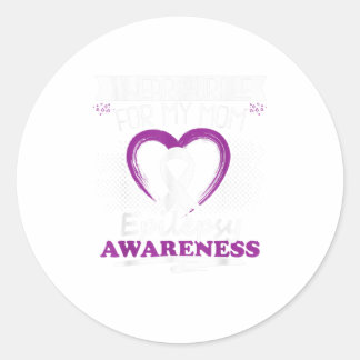 Ich trage lila für meine Mama Epilepsy Aware Runder Aufkleber