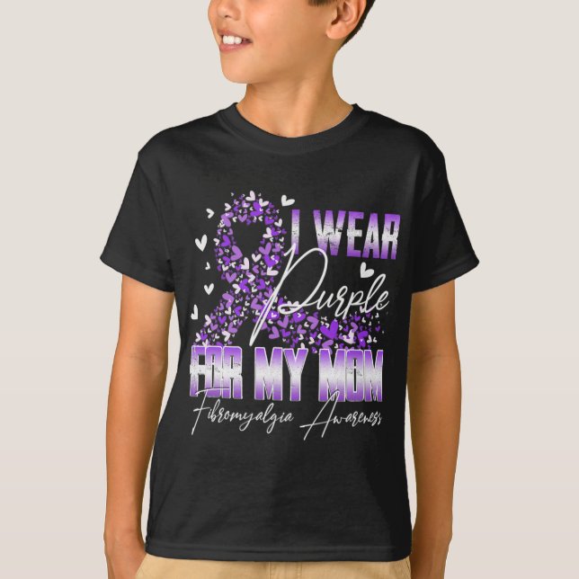 Ich trage Lila für meine Mama Fibromyalgie Bewusst T-Shirt (Vorderseite)
