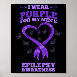 Ich trage Lila für meine Nichte Epilepsie Awarenes Poster
