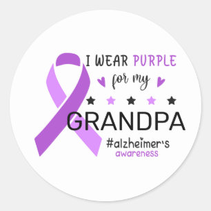 Ich trage Lila für meine Oma Alzheimer-Aufklärung Runder Aufkleber