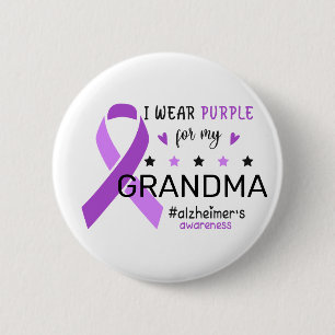 Ich trage Lila für meine Oma Alzheimer-Bewusstsein Button