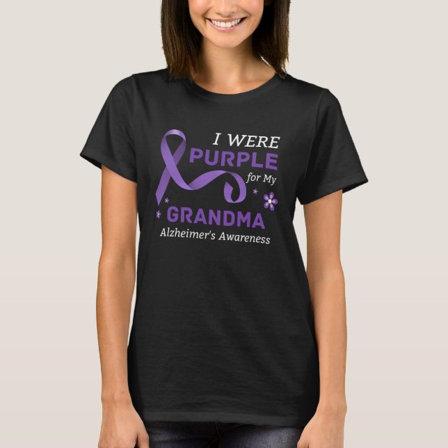 Ich trage Lila für meine Oma Alzheimer's Bewusstse T-Shirt (Vorderseite)