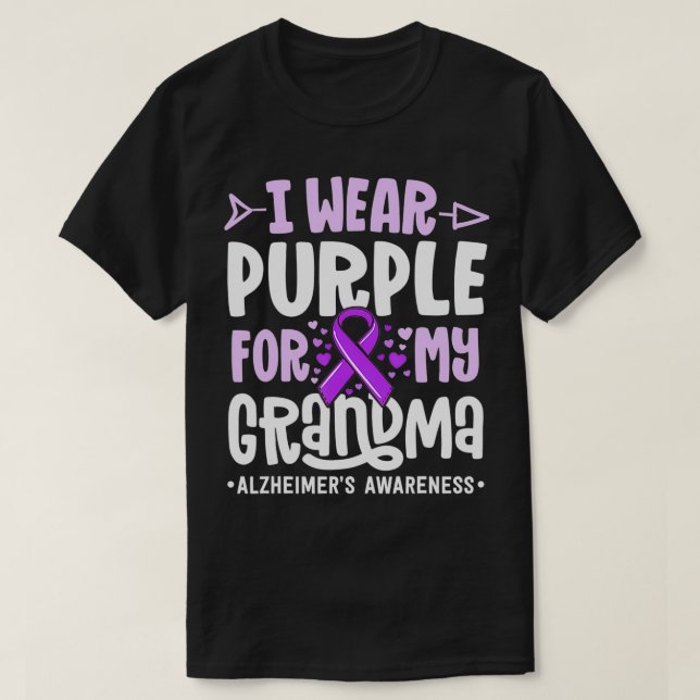 Ich trage Lila für meine Oma Alzheimers Family Awa T-Shirt (Design vorne)