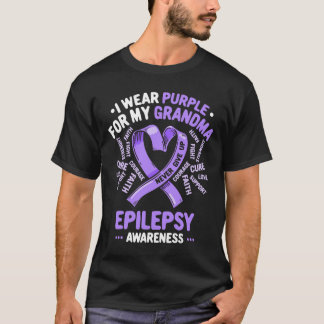 Ich trage Lila für meine Oma Epilepsie Awareness T-Shirt