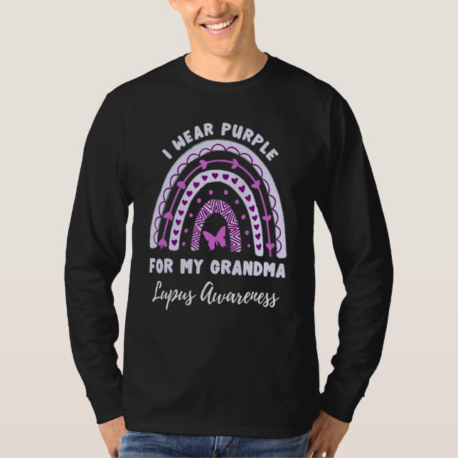 Ich trage Lila für meine Oma Lupus Awareness Rainb T-Shirt (Vorderseite)