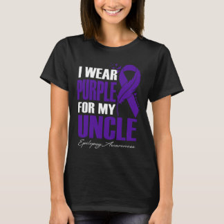 Ich trage Lila für meine Onkel-Epilepsie-Awareness T-Shirt