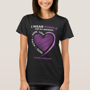 Ich trage Lila für meine Opa Epilepsie Awareness K T-Shirt