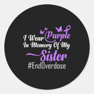 Ich trage Lila für meine Schwester - #endoverdose Runder Aufkleber