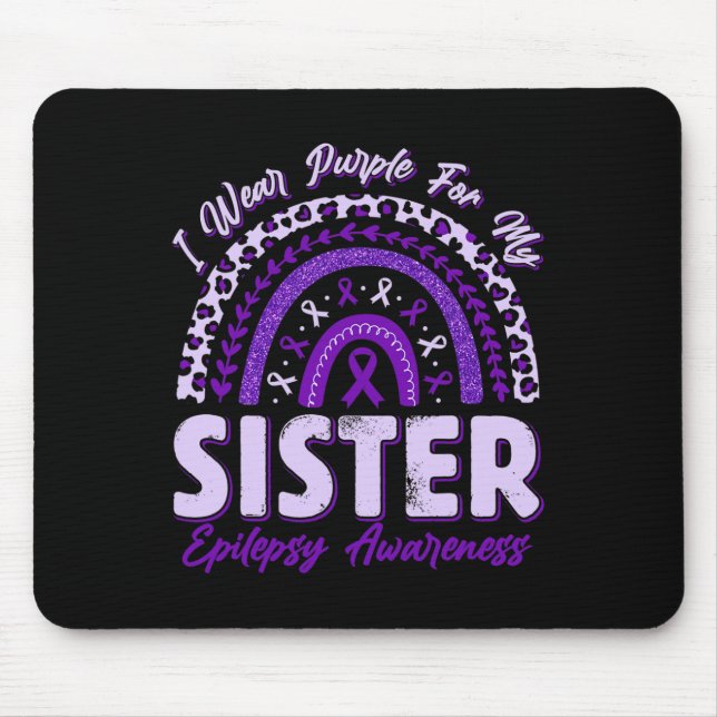 Ich trage Lila für meine Schwester Epilepsie Aware Mousepad (Vorne)