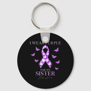 Ich trage Lila für meine Schwester Epilepsie Aware Schlüsselanhänger