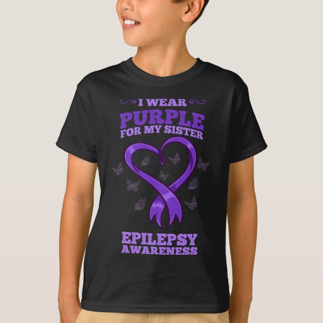Ich trage Lila für meine Schwester Epilepsie Aware T-Shirt (Vorderseite)