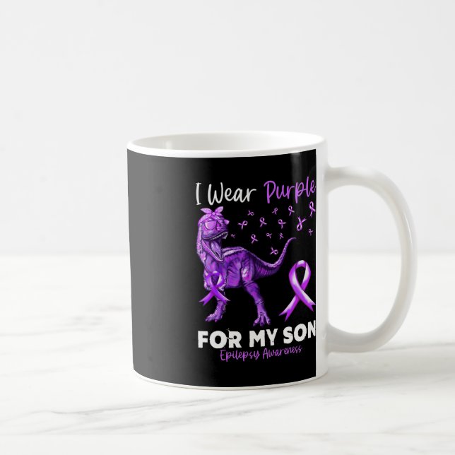 Ich trage Lila für meine Sohn Epilepsie Awareness  Kaffeetasse (Rechts)