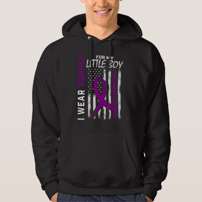 Ich trage Lila für meine Sohn Little Boy Epilepsy  Hoodie (Vorderseite)