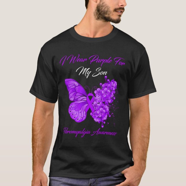 Ich trage Lila für meine Söhnfibromyalgie T-Shirt (Vorderseite)