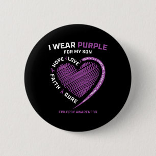 Ich trage Lila für meine Son Epilepsy Awareness Ma Button