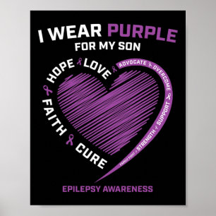 Ich trage Lila für meine Son Epilepsy Awareness Ma Poster