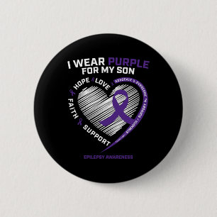 Ich trage Lila für meine Son Epilepsy-Geschenke Button