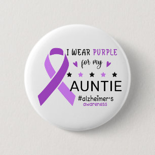 Ich trage Lila für meine Tante Alzheimer-Bewusstse Button