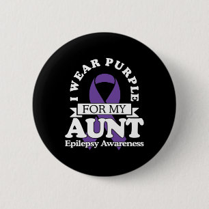 Ich trage Lila für meine Tante Epilepsie Awareness Button