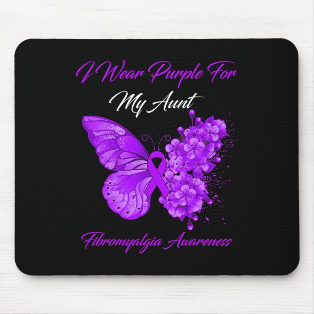 Ich trage Lila für meine Tante Fibromyalgie Bewuss Mousepad (Vorne)