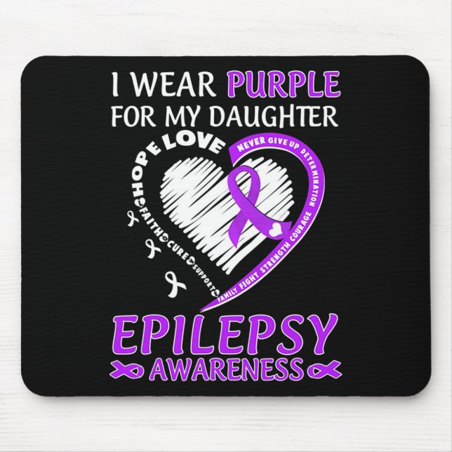 Ich trage Lila für meine Tochter Epilepsie Awarene Mousepad (Vorne)