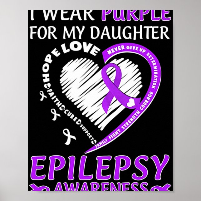 Ich trage Lila für meine Tochter Epilepsie Awarene Poster (Vorne)
