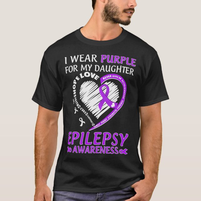 Ich trage Lila für meine Tochter-Epilepsie-Bewusst T-Shirt (Vorderseite)