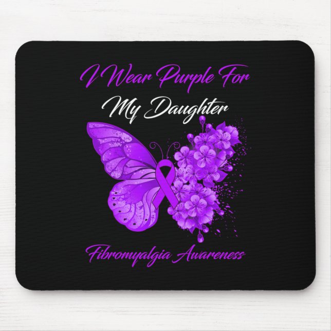 Ich trage Lila für meine Tochter Fibromyalgie Krie Mousepad (Vorne)