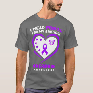 Ich trage Lila für meinen Bruder Überdosis-Bewusst T-Shirt