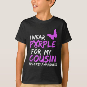 Ich trage Lila für meinen Cousin Butterfly Epileps T-Shirt