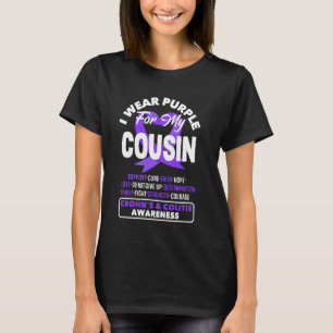 Ich trage Lila für meinen Cousin Crohn's & Colitis T-Shirt