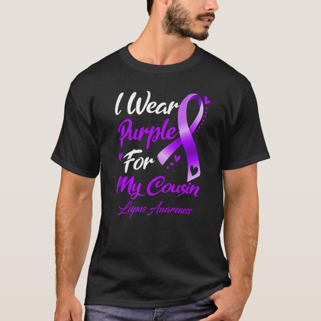 Ich trage Lila für meinen Cousin Lupus T-Shirt (Vorderseite)