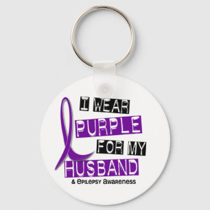 Ich trage Lila für meinen Mann 37 Epilepsie Schlüsselanhänger