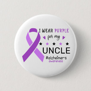 Ich trage Lila für meinen Onkel Alzheimer-Bewussts Button
