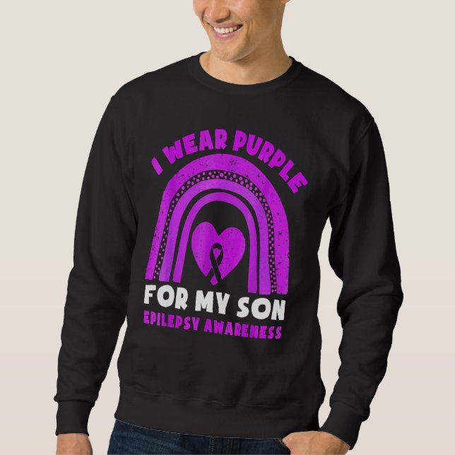 Ich trage Lila für meinen Sohn Epilepsie Awareness Sweatshirt (Vorderseite)