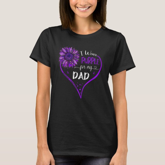 Ich trage Lila für meinen Vater Alzheimer Awarenes T-Shirt (Vorderseite)