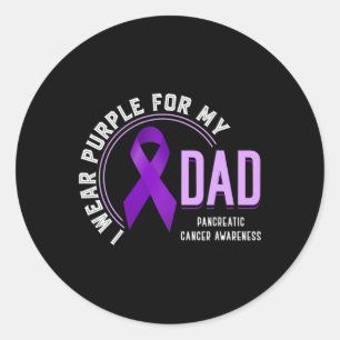 Ich trage Lila für meinen Vater Bauchspeicheldrüse Runder Aufkleber